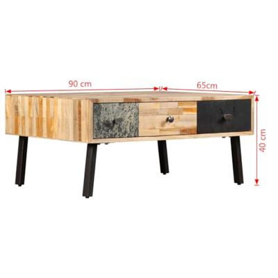 Salontafel 90x65x40 cm massief gerecycled teakhout
