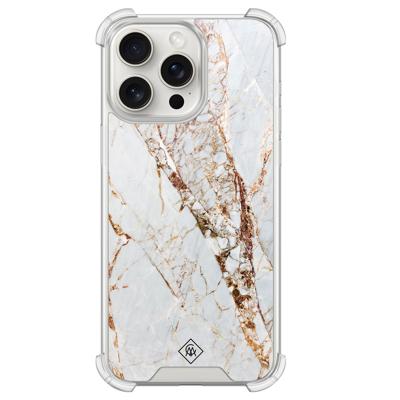 iPhone 15 Pro Max shockproof hoesje - Marmer goud iPhone 15 Pro Max shockproof hoesje - Marmer goud