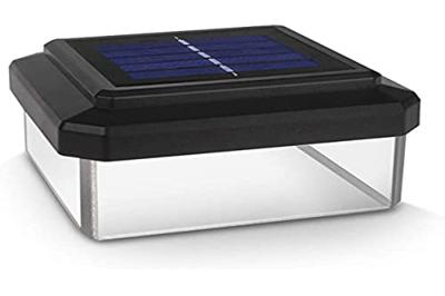 Green Blue GB128 LED Solar Lamp Hekpaal Tuinlamp met Schemersensor 100x100mm Warm Wit 4000K Batterij (Zwart, 1 stuk 100x100 mm)