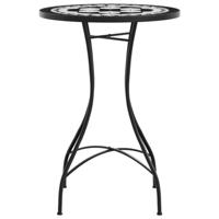 Bistrotafel mozaek 50x70 cm keramiek zwart en wit - thumbnail