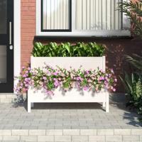 VidaXL Plantenbak 110x84x75 cm massief grenenhout wit - thumbnail