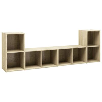 Tv-meubelen 4 st 72x35x36,5 cm bewerkt hout sonoma eikenkleurig
