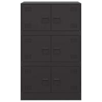 Dressoir 67x39x107 cm staal zwart - thumbnail