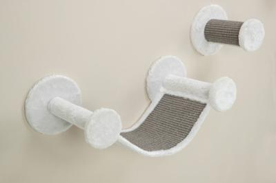 TRIXIE KATTEN KLIMSET VOOR AAN DE MUUR 4 KLIMPLEKKEN WIT / GRIJS 78X30X30 CM TRIXIE KATTEN KLIMSET VOOR AAN DE MUUR 4 KLIMPLEKKEN WIT / GRIJS 78X30X30 CM