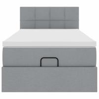 Bed met matras 90x200 cm stof lichtgrijs - thumbnail