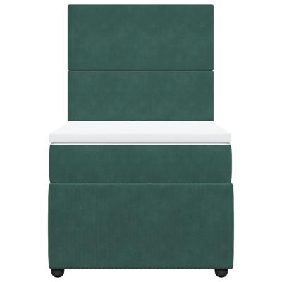Boxspring met matras fluweel donkergroen 160x200 cm - thumbnail