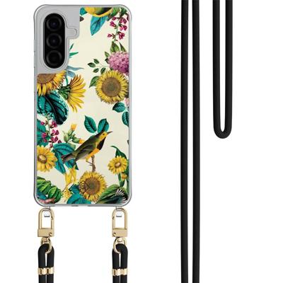 Samsung Galaxy A26 hoesje met zwart koord - Sunflowers Samsung Galaxy A26 hoesje met zwart koord - Sunflowers