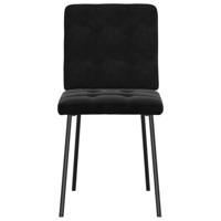 Eetkamerstoelen 2 st fluweel zwart - thumbnail