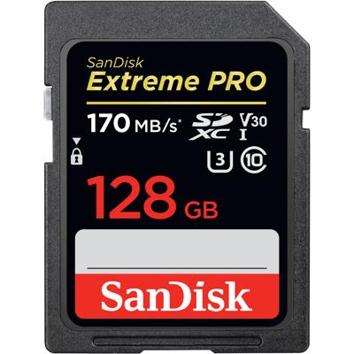 Sandisk SDXC geheugenkaart - 128GB - ExtremePro - U3 Sandisk SDXC geheugenkaart - 128GB - ExtremePro - U3