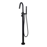 Wiesbaden Caral vrijstaande bad mengkraan 108 cm rond zwart mat - thumbnail