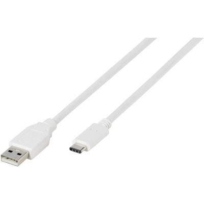 VIVANCO Kabel USB-A type C, USB 2.0, wit 1,2