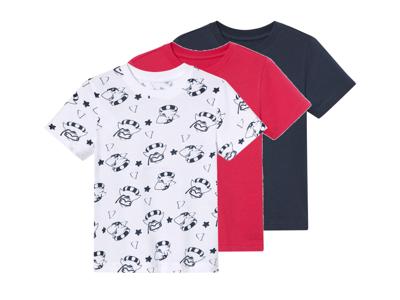 lupilu 3 kinder T-shirts (Marineblauw/rood/wit, 122/128)