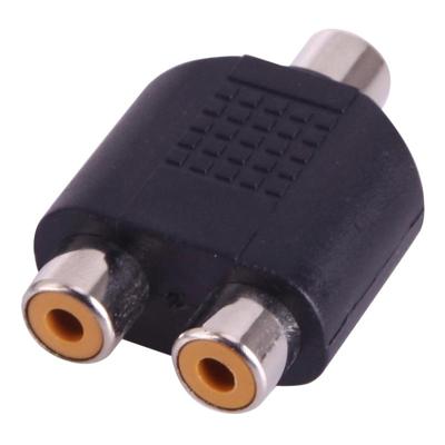 RCA Female naar 2 RCA vrouwelijk Adapter(Black)