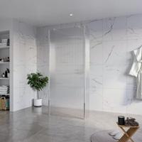 Fortifura Galeria Vrijstaande Inloopdouche - 90x200cm - Helder geribbeld - antikalk - 8mm veiligheidsglas - 2 zijwanden 40cm - wandsteunen en hoekprofielen - Chroom SW927766 2x/SW797951/SW797948 2x/SW358024 2x - thumbnail