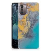 Nokia G21 | G11 | TPU | Siliconen hoesje | Marble Blue Gold - thumbnail