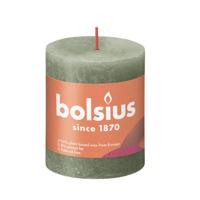 Bolsius Rustieke Stompkaars Olijfgroen 8x6,8 cm - thumbnail