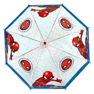 Undercover Spiderman kinderparaplu 66 cm blauw/rood/transparant