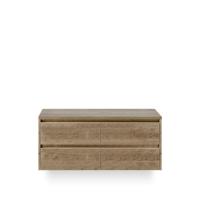 Dante Badmeubelset 120 cm - 4 laden Natuur Eiken - Wastafel Bovenblad - thumbnail