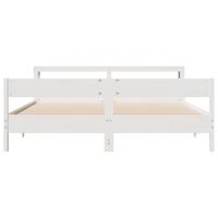 Bedframe zonder matras massief grenenhout wit 200x200 cm - thumbnail