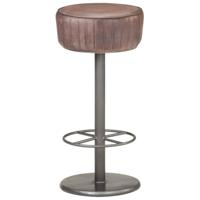 Barkruk echt leer verweerd bruin - thumbnail