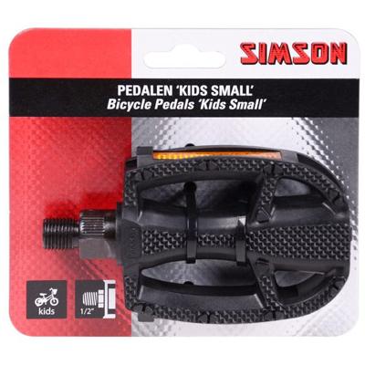 Simson Pedalen kids small 1/2 inch reflectie zwart per set