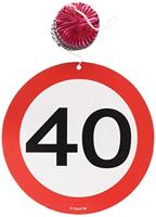 Hangdecoratie verkeersbord &apos;40&apos; - thumbnail