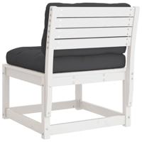 Tuinbank met kussens massief grenenhout wit - thumbnail