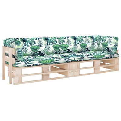 Tweezitsbank pallet met kussens geïmpregneerd grenenhout