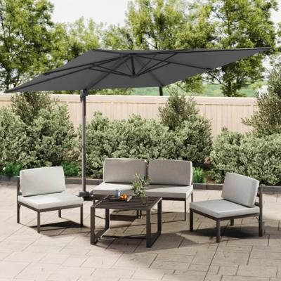 VidaXL Zweefparasol met led-verlichting 400x300 cm antracietkleurig