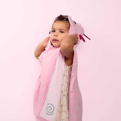 Merkloos / Sans Marque Kinder handdoek - maddie de axolotl - hoodie - zwem / bad handdoek - cadeau tip