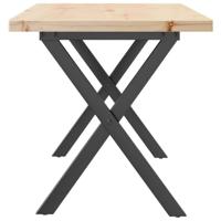 Salontafel X-frame 90x40x45,5 cm grenenhout en gietijzer - thumbnail