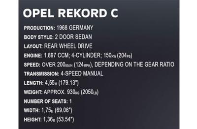 COBI Opel Rekord C "Schwarze Witwe" Constructiespeelgoed