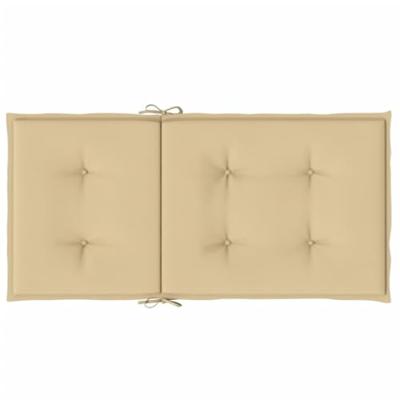 VidaXL Stoelkussens 4 st lage rug 100x50x4 cm stof gemêleerd beige