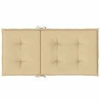 Stoelkussens 4 st lage rug 100x50x4 cm stof gemleerd beige - thumbnail