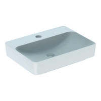 Geberit VariForm opzetwastafel rechthoekig 60 cm 1 kraangat zonder overloop KeraTect, wit - thumbnail