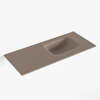 MONDIAZ LEX Smoke solid surface inleg wastafel voor toiletmeubel 70cm. Positie wasbak rechts - thumbnail