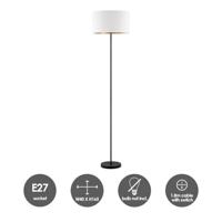 Scandinavische stijl Vloerlamp - Corduroy Lampenkap - Cilinder - Wit - ø40 x 165 cm - E27 Fitting - Geschikt voor Woonkamers en slaapkamers - met Voetschakelaar - thumbnail