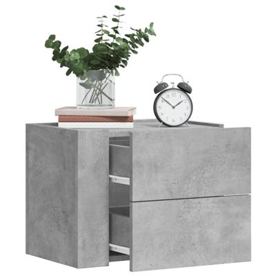 Nachtkastjes 2 st wandgemonteerd 45x30x35 cm betongrijs
