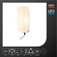 SLV Slaapkamer wandlampQuadrass wit - 1003429 - thumbnail