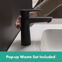 Hansgrohe Talis E wastafelkraan 110 CoolStart met waste mat zwart 71713670 - thumbnail