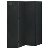 VidaXL Kamerscherm met 4 panelen 160x180 cm staal zwart - thumbnail