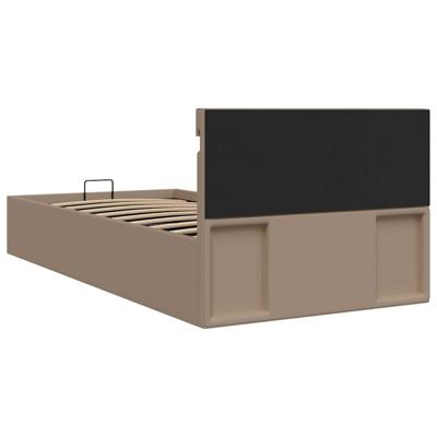 Bedframe met opslag en LED kunstleer cappuccino 120x200 cm