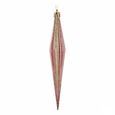 Kerst Decoratie Set Uitgerekt Roze Gouden PVC 3 x 3 x 18,5 cm (12 Stuks)