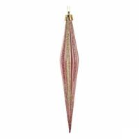 Kerst Decoratie Set Uitgerekt Roze Gouden PVC 3 x 3 x 18,5 cm (12 Stuks) - thumbnail