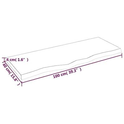 Tafelblad 100x40x(2-4)cm behandeld massief eikenhout lichtbruin