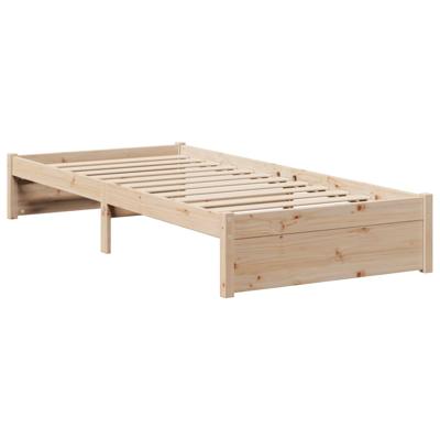 Bed met boekenkast zonder matras massief grenenhout 90x200 cm