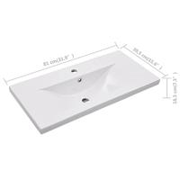 Inbouwwastafel 81x39,5x18,5 cm keramiek wit - thumbnail