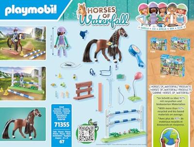 PLAYMOBIL 71355 Zoe & Blaze met hindernisbaan - Paarden van de waterval - Met modulaire obstakels - Vanaf 5 jaar