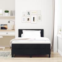 Boxspringbed met matras met matras Zwart 120 x 190 cm Stof - thumbnail