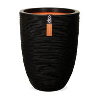 Capi Vaas Elegant Laag Rib Ø34cm Zwart - thumbnail